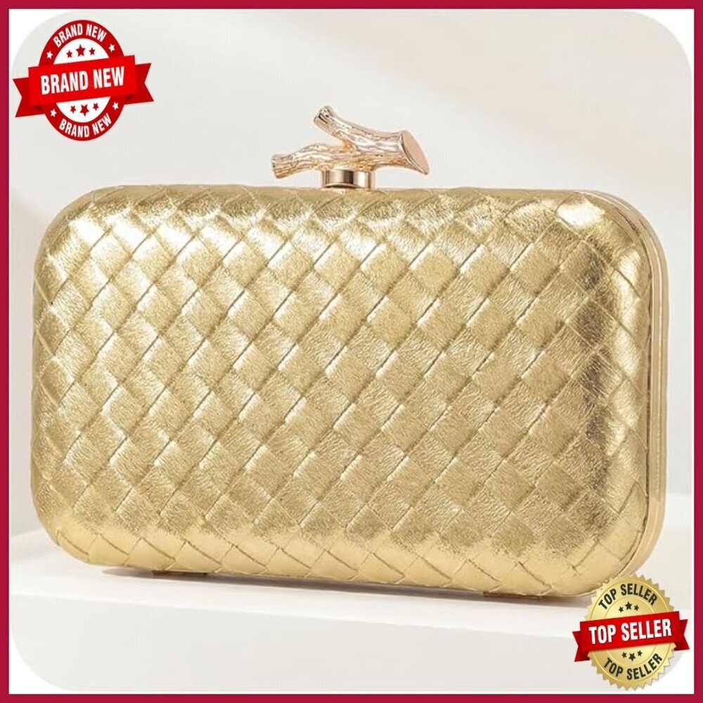 Formal Evening Clutch Purse with Detachable Chain Strap PU Leather